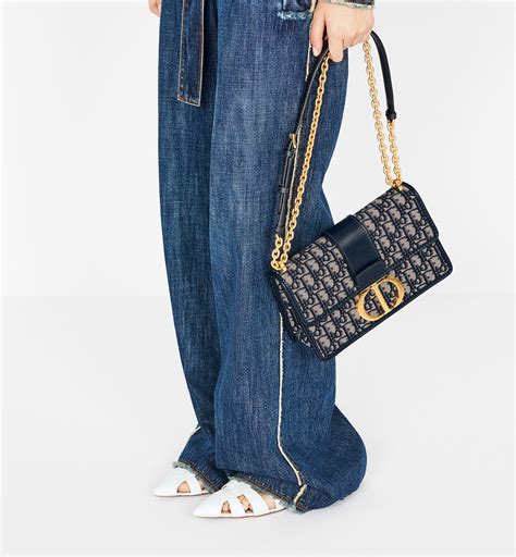 dior 30 montaigne chain bag blue dior oblique jacquard women|dior montaigne bag.